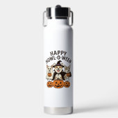 Fröhliches Howl-O-Ween Corgi Halloween Hund Vector Trinkflasche (Vorderseite)