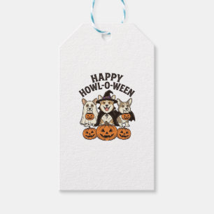 Fröhliches Howl-O-Ween Corgi Halloween Hund Vektor Geschenkanhänger
