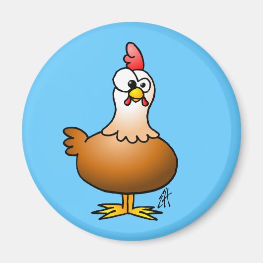 fröhliches Huhn Magnet (Vorne)