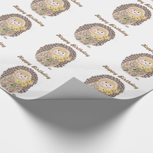 Fröhliches Igel-Packpapier Geschenkpapier (Ecke)