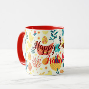 Fröhliches individuelles Osterei süße Vintage-Henn Tasse
