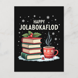 Fröhliches Jolabokaflod-Familienfeier-Geschenk Feiertagspostkarte