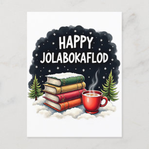 Fröhliches Jolabokaflod-Familienfeier-Geschenk Feiertagspostkarte