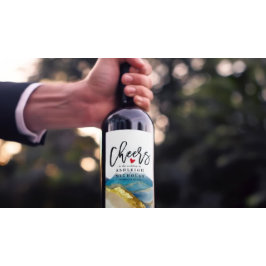 Fröhliches Jubiläum für die Liebe nach Hochzeit Weinetikett