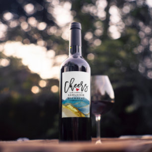 Fröhliches Jubiläum für die Liebe nach Hochzeit Weinetikett