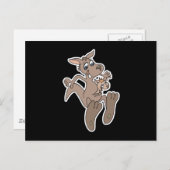 fröhliches Känguru Postkarte (Vorne/Hinten)