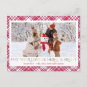Fröhliches Kariertes Foto Feiertagspostkarte (Vorderseite)