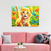 Fröhliches Kätzchen Leinwanddruck (Insitu (Wohnzimmer))