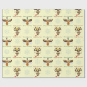 Fröhliches Kissmoose_Happy Gnu-Jahr pattern_yellow Geschenkpapier (Flach)