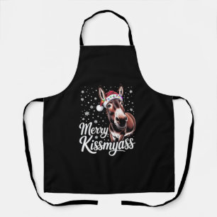 Fröhliches Kissmyass Esel Sarkastisches Weihnachte Schürze