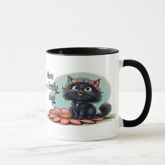Fröhliches Kitten auf einer Blume - Lächeln Sie mi Tasse (Rechts)