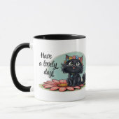 Fröhliches Kitten auf einer Blume - Lächeln Sie mi Tasse (Links)
