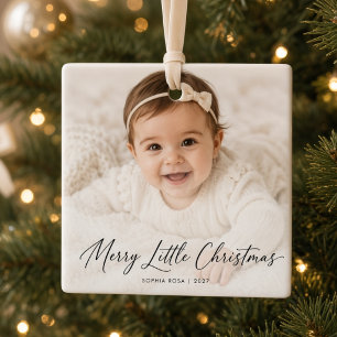 Fröhliches kleines Weihnachtsfest personalisiertes Keramikornament