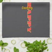 Fröhliches Kochen Dk Grau Geschirrtuch (Gefaltet)