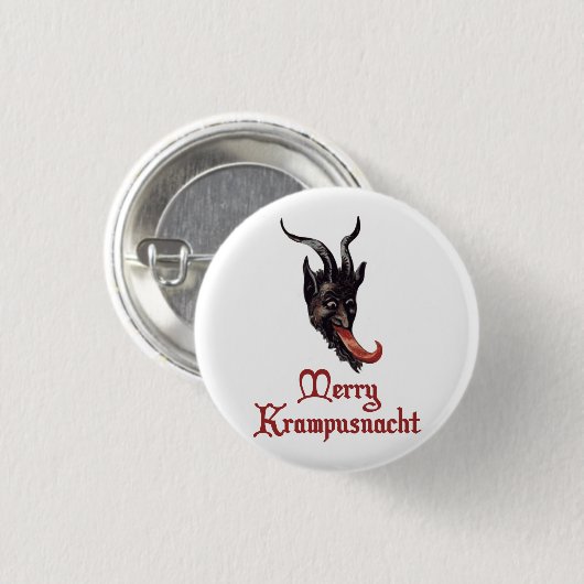 Fröhliches Krampusnacht Button (Vorne & Hinten)