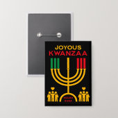 Fröhliches Kwanzaa Button (Vorderseite/Rückseite)