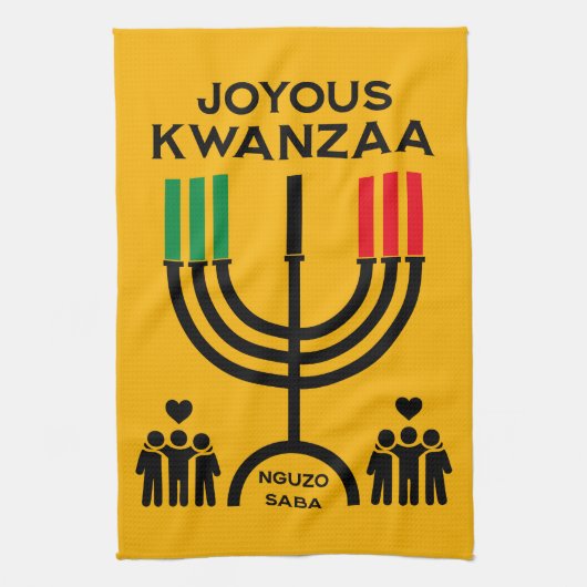 Fröhliches Kwanzaa Geschirrtuch (Vertikal)