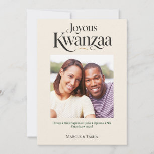 Fröhliches Kwanzaa Sieben Prinzipien Familienfoto Feiertagskarte