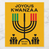 Fröhliches Kwanzaa Weinetikett (Einzelnes Label)