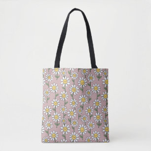 Fröhliches Lächeln der Gänseblümchen Rosa Blumenmu Tasche