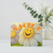 Fröhliches Lächeln Postkarte (Stehend Vorderseite)
