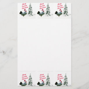 Fröhliches Land-Weihnachtshuhn mit Briefpapier