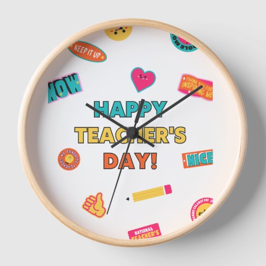 Fröhliches Lehrergeschenk Uhr (Vorderseite)
