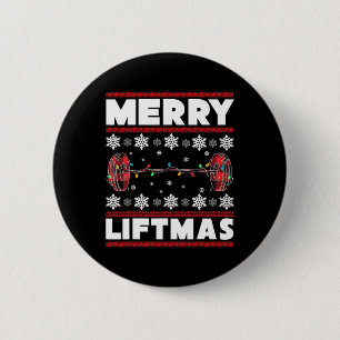 Fröhliches Liftmas Lustiger Weihnachts-Gym-Workout Button