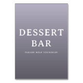 Fröhliches lila minimalistisches Dessert-Bar-Schil Tischnummer (Rückseite)
