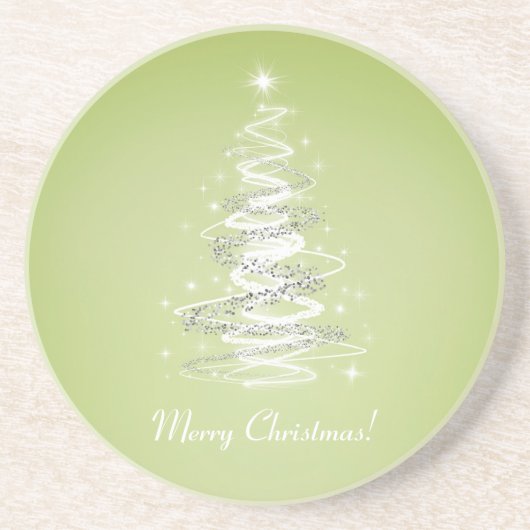 Fröhliches Limones Grün des Weihnachtsbaums Untersetzer (Vorne)