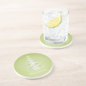 Fröhliches Limones Grün des Weihnachtsbaums Untersetzer (Seite)