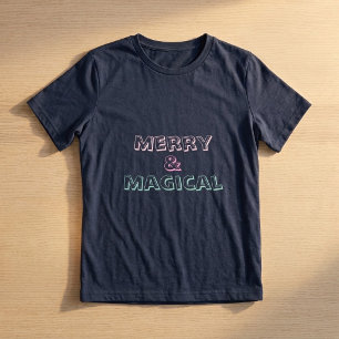 Fröhliches & Magisches Weihnachts-T-Shirt Süßes Tri-Blend Shirt