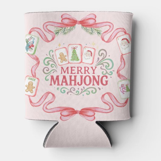 Fröhliches Mahjong | Weihnachten Dosenkühler (Vorderseite)