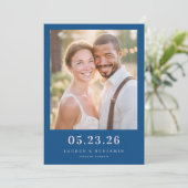 Fröhliches Marine-Foto Save The Date (Stehend Vorderseite)
