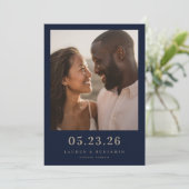 Fröhliches Marine-Foto Save The Date (Stehend Vorderseite)