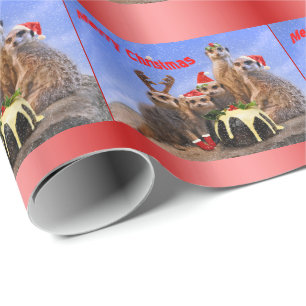 Fröhliches Meerkats Packpapier - Weihnachten