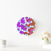 fröhliches mehrfarbiges Muster Runde Wanduhr (Zuhause)
