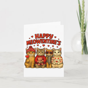 Fröhliches Meowentines Süße Valentinstag Katzen Li Karte