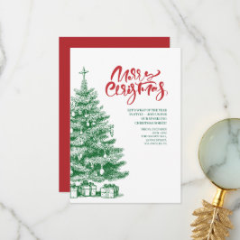 Fröhliches minimalistisches Weihnachtsfest  Dankeskarte