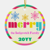 fröhliches modernes, kühne Personalisiertes Foto Keramik Ornament (Vorne)