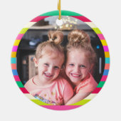 fröhliches modernes, kühne Personalisiertes Foto Keramik Ornament (Hinten)