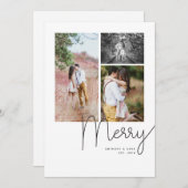 "Fröhliches" modernes Skript-multi Feiertagskarte (Vorne/Hinten)