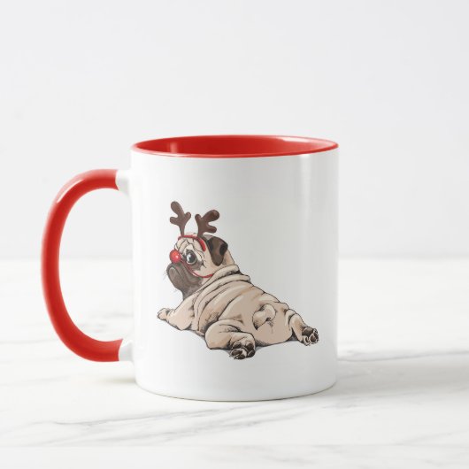 Fröhliches Mops-Party Tasse (Links)