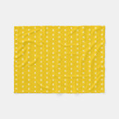 fröhliches Muster aus Sunny Mustard Yellow Monogra Fleecedecke (Vorderseite (Horizontal))