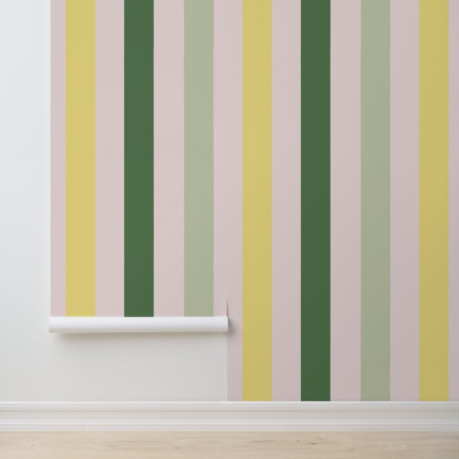 fröhliches Muster aus Zitronengelb und Grün Tapete (Anwendung)