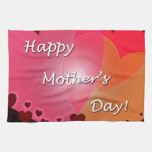 Fröhliches Muttertagsherz Geschirrtuch (Horizontal)