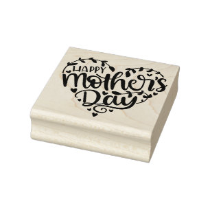 Fröhliches Muttertagsherz Gummistempel