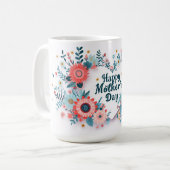 Fröhliches Muttertagsherz Kaffeetasse (Vorderseite Links)