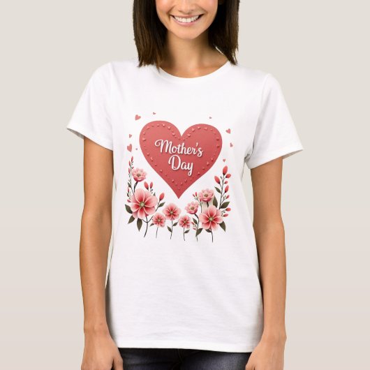 Fröhliches Muttertagsherz T-Shirt (Vorderseite)