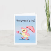 Fröhliches Muttertagskind im Regen Karte (Vorderseite)